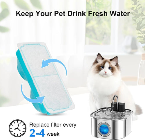 Wireless Stainless Steel Cat Water Fountain